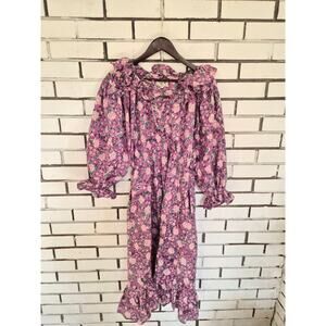 Mille Resort and Travel Floral Dress Large Purple and Pink